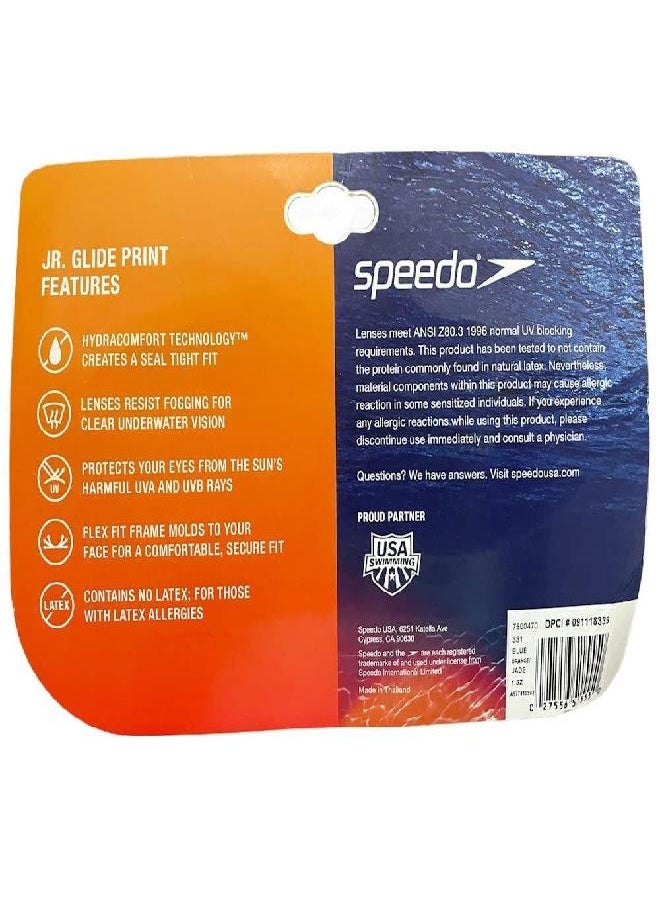 speedo - Speedo Junior Glide Jr. Print Goggles - Blue / Orange / Jade - Image 1