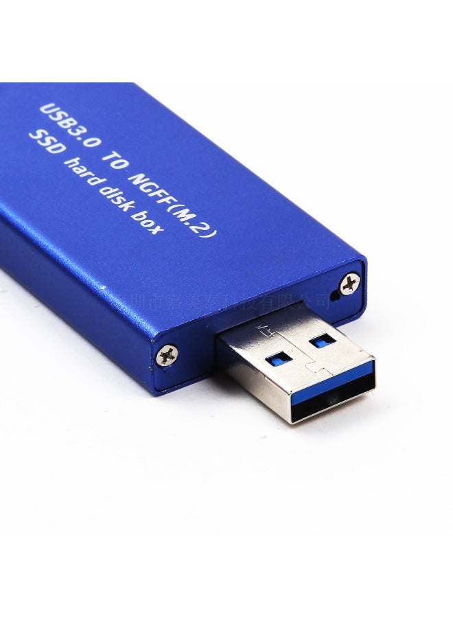 NGFF Small Hard Disk Sata Protocol To USB3.0 Wireless In-line Adapter Box M.2 Solid State SSD2242 Box-Color:Blue