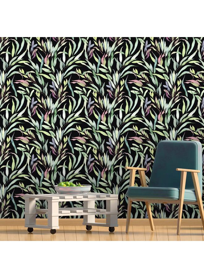 Bluejw Color Leaf Self-adhesive Wallpaper Waterproof Anti-fouling Temporary Wallpaper Dormitory Renovation Frosted Touch Background Wall Mural - Image 2