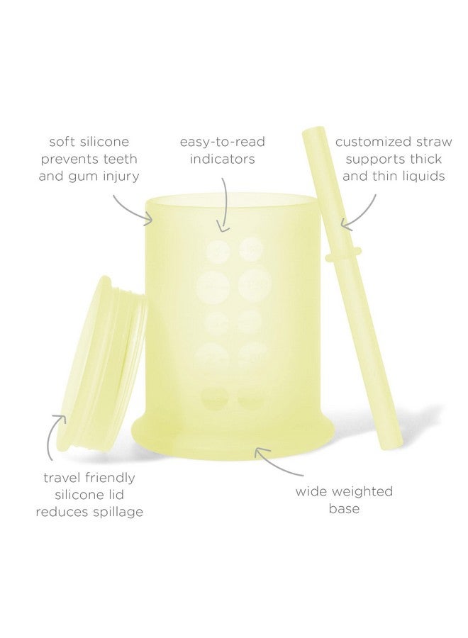 أولا بيبي كوب تدريب سيليكون من أولابابي بغطاء ماصة | كوب شرب ماء للأطفال | من عمر ٦ أشهر فما فوق إلى ١٢-١٨ شهرًا | كوب شرب للأطفال وكوب سموثي | فطام تلقائي (ليموني، ٥ أونصات) - Image 2