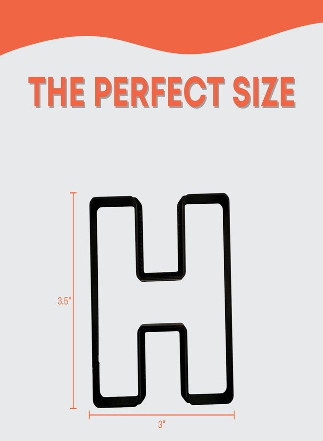 Bundle of Fun H Capital Block Letter Cookie Cutter with Easy Push Design (3.5 inch) - Image 2