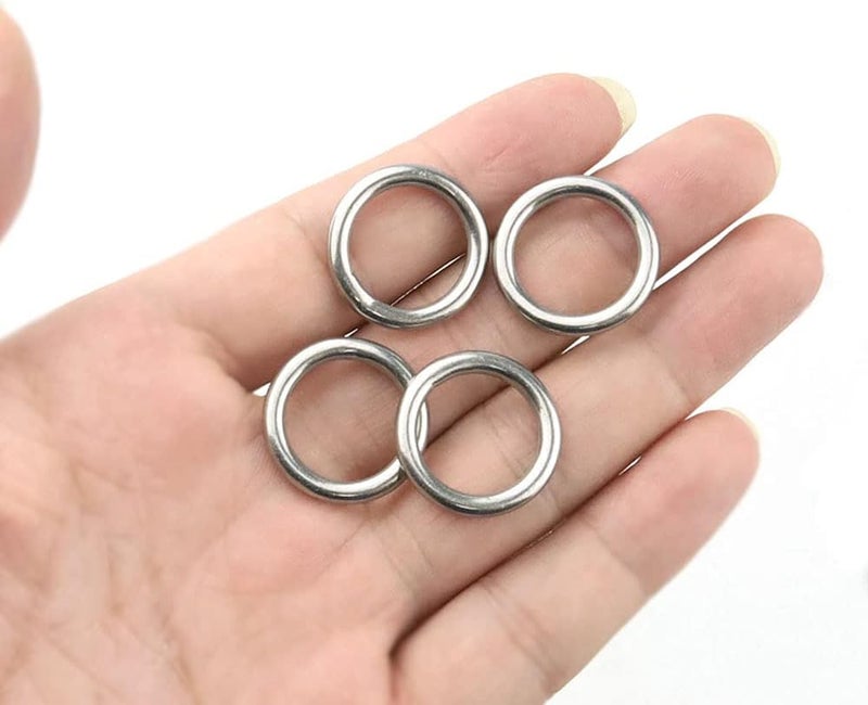 Hamineler 30 PCS Welded Stainless Steel O-Ring Welded Round Rings for Camping Belt, Dog Leashes, Luggage Accessories (3mm×15mm ID) - Image 4