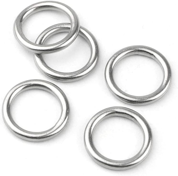 Hamineler 30 PCS Welded Stainless Steel O-Ring Welded Round Rings for Camping Belt, Dog Leashes, Luggage Accessories (3mm×15mm ID) - Image 3