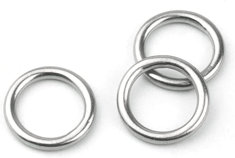 Hamineler 30 PCS Welded Stainless Steel O-Ring Welded Round Rings for Camping Belt, Dog Leashes, Luggage Accessories (3mm×15mm ID) - Image 2