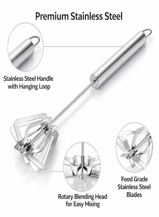 Gcrox Stainless Steel Manual Hand Push Whisk – Spring Whisk Beater for Eggs, Cream, Milk & Lassi | Handheld Mixer for Coffee, Shakes, Whipping & Kitchen Use (1 Pc) - Image 2