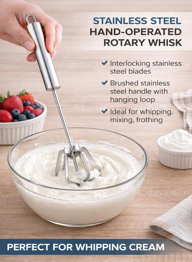 Gcrox Stainless Steel Manual Hand Push Whisk – Spring Whisk Beater for Eggs, Cream, Milk & Lassi | Handheld Mixer for Coffee, Shakes, Whipping & Kitchen Use (1 Pc) - Image 5