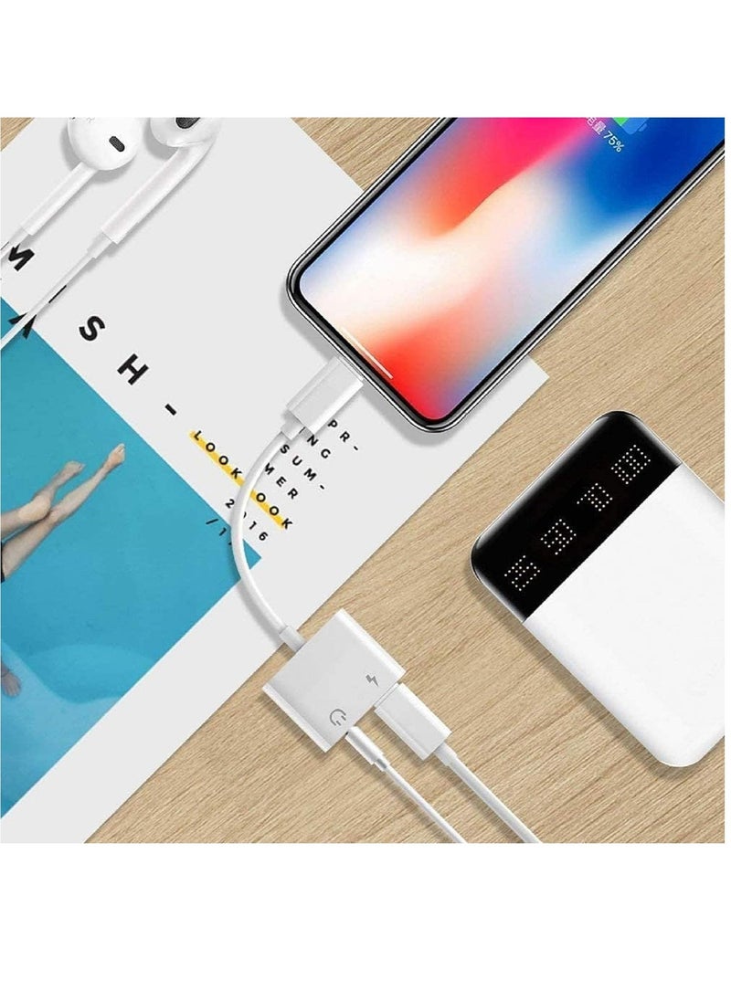 ELTRAZONE - [Apple MFi Certified] for iPhone 3.5mm Headphone Adapter & Splitter 2 in 1 Lightning to 3.5mm AUX Audio Headphone Charger for iPhone 11/XS/XR/X/8 7 6/iPad iPod Support Call Sync Music Control - Image 1