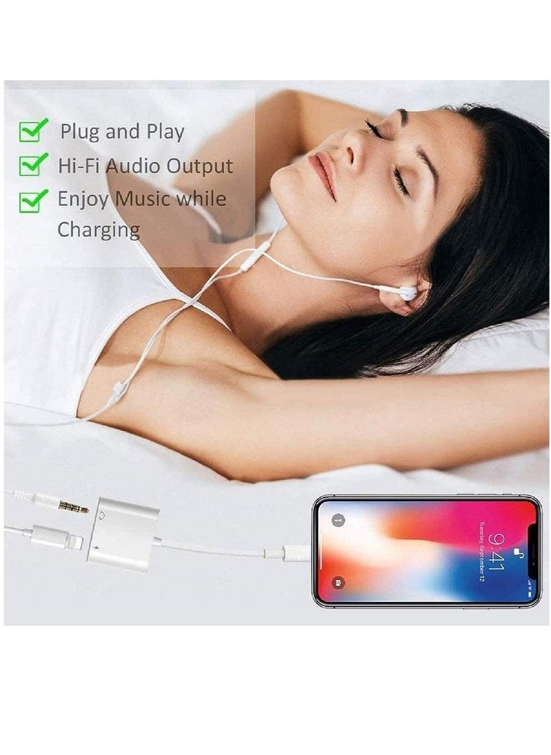 ELTRAZONE - [Apple MFi Certified] for iPhone 3.5mm Headphone Adapter & Splitter 2 in 1 Lightning to 3.5mm AUX Audio Headphone Charger for iPhone 11/XS/XR/X/8 7 6/iPad iPod Support Call Sync Music Control - Image 1