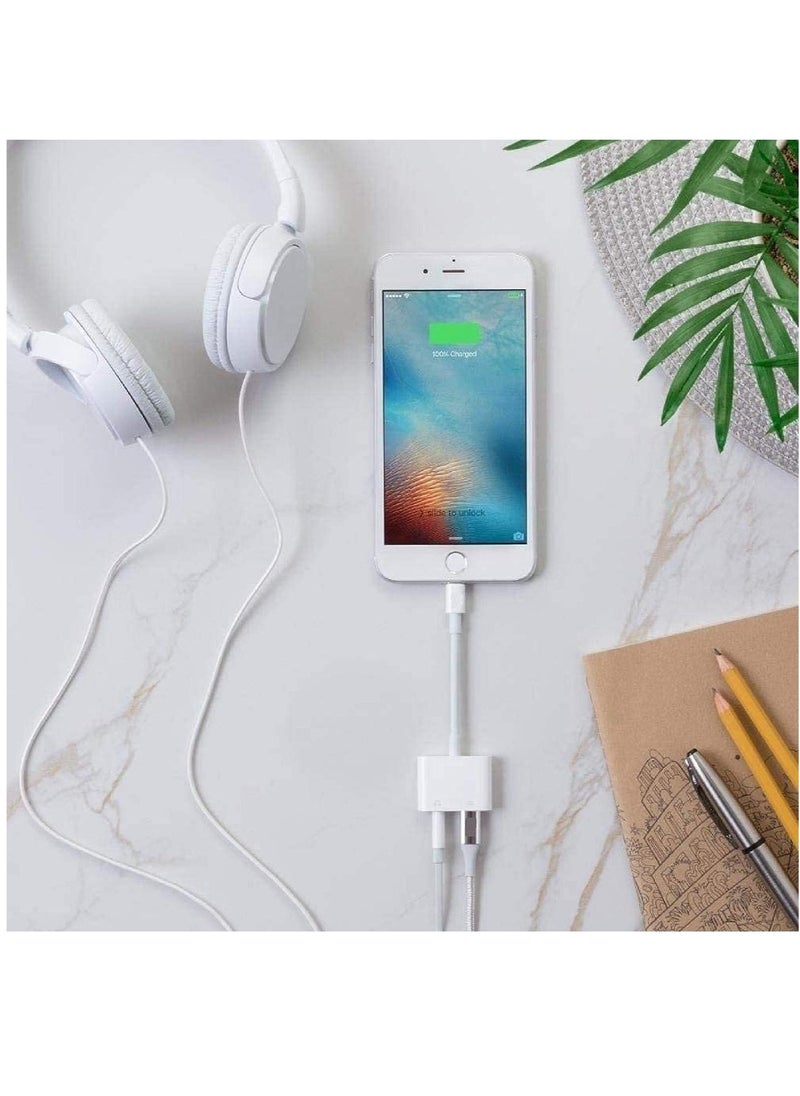 ELTRAZONE - [Apple MFi Certified] for iPhone 3.5mm Headphone Adapter & Splitter 2 in 1 Lightning to 3.5mm AUX Audio Headphone Charger for iPhone 11/XS/XR/X/8 7 6/iPad iPod Support Call Sync Music Control - Image 1