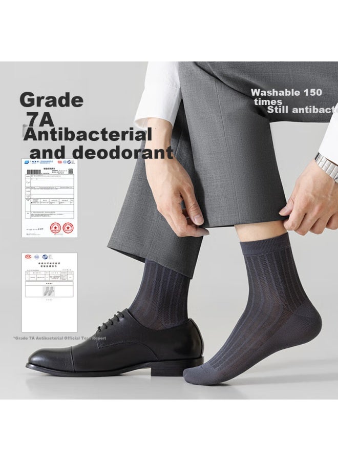 Liberal Men'S Summer New Silk Socks With 25 Years Of Freedom Series, Thin Mesh Breathable Antibacterial Odor-Resistant Sweat-Absorbing Business Mid-Tube Socks - Image 3