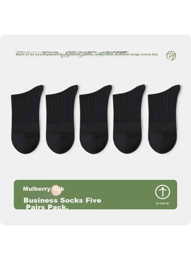 Liberal Men'S Summer New Silk Socks With 25 Years Of Freedom Series, Thin Mesh Breathable Antibacterial Odor-Resistant Sweat-Absorbing Business Mid-Tube Socks - Image 2