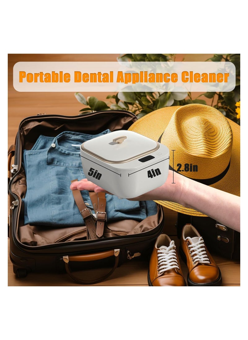 SYOSI - Ultrasonic Retainer Cleaner for Retainers, Sonic Cleaner Machine with Light Rerainers, 48khz Quickly Cleaning for Retainers, 240ml Ultrasonic Cleaner Machine for Aligners, Dentures, Mouth Guards - Image 1