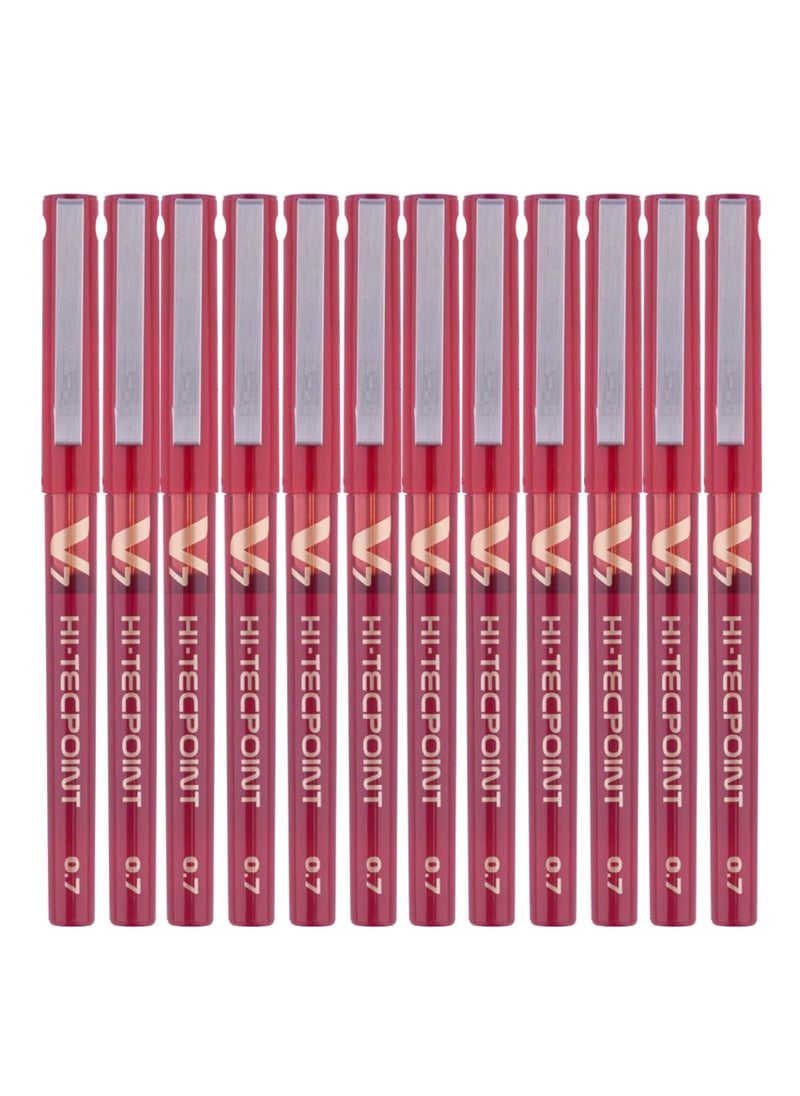 PILOT 12-Piece Hi-tecpoint V7 Fine Rollerball Pen Red Ink  - Image 1