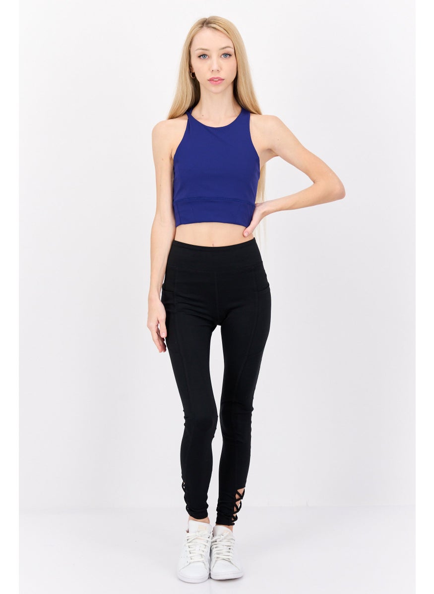 Champion Women Sportswear Fit Sleeveless Training Crop Tank Top, Blue  - Image 2