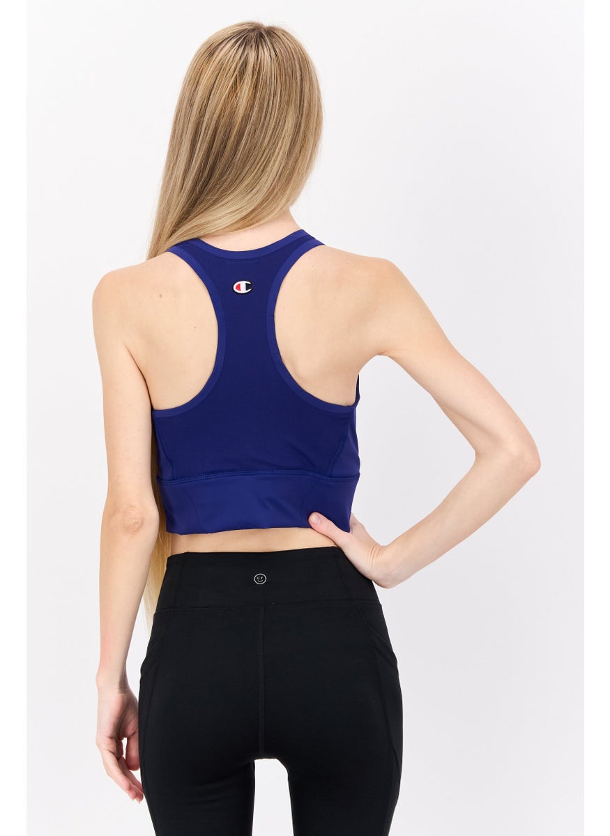 Champion Women Sportswear Fit Sleeveless Training Crop Tank Top, Blue  - Image 4