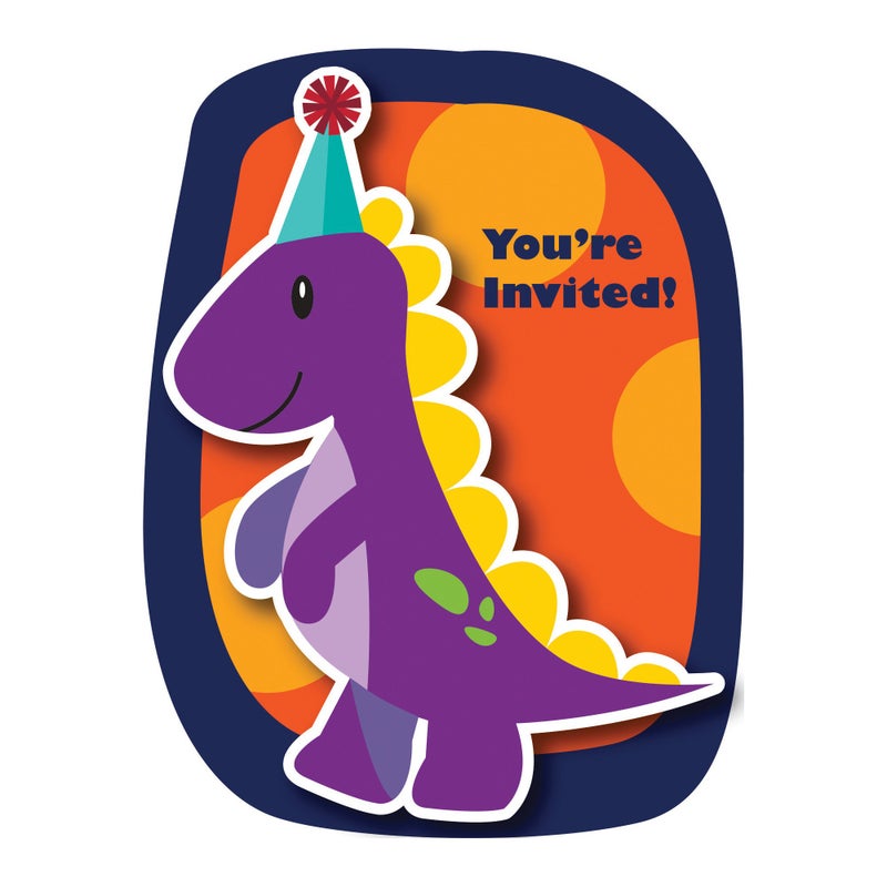 CREATIVE CONVERTING Little Dino Invitations - Image 1