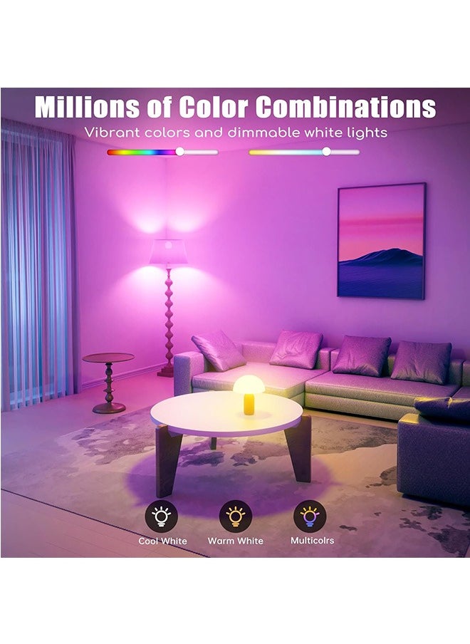 CONOYAR CONOYAR Smart LED Bulb 800 Lumens, 9W Dimmable Light Bulb Work with Alexa and Google, E27 RGB Colors Changing Bulb With App Control and Voice Control for Indoor, 90+ CRI, WiFi & Bluetooth, 2 Pack  - Image 4