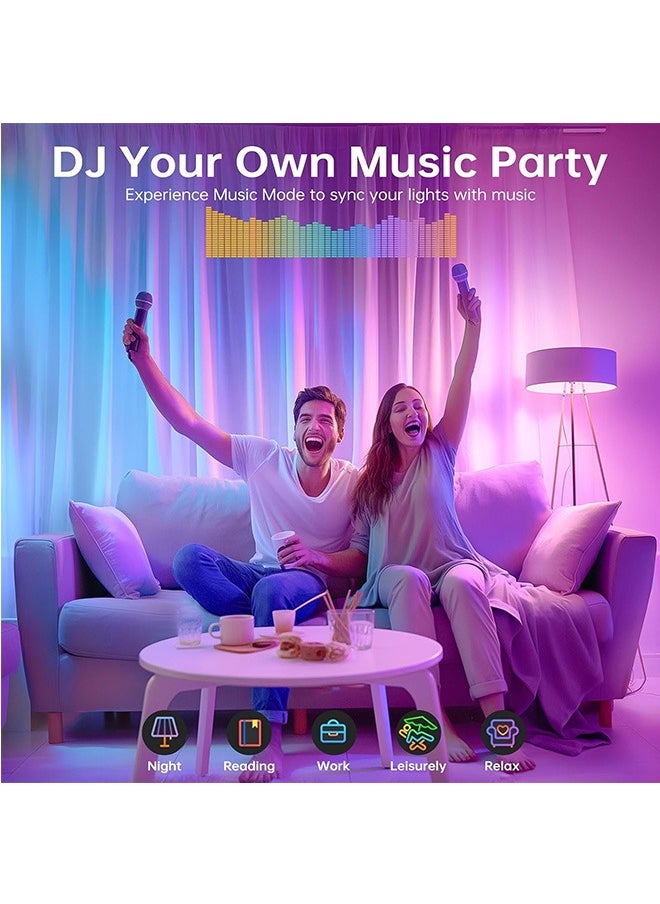 CONOYAR - CONOYAR Smart LED Bulb 800 Lumens, 9W Dimmable Light Bulb Work with Alexa and Google, E27 RGB Colors Changing Bulb With App Control and Voice Control for Indoor, 90+ CRI, WiFi & Bluetooth, 2 Pack - Image 1