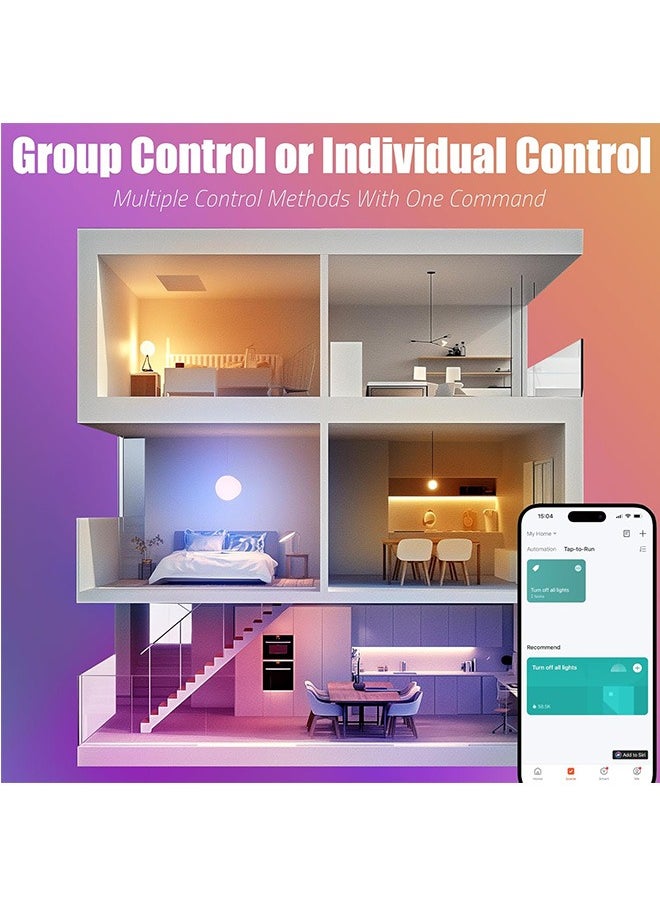 CONOYAR - CONOYAR Smart LED Bulb 800 Lumens, 9W Dimmable Light Bulb Work with Alexa and Google, E27 RGB Colors Changing Bulb With App Control and Voice Control for Indoor, 90+ CRI, WiFi & Bluetooth, 2 Pack - Image 1