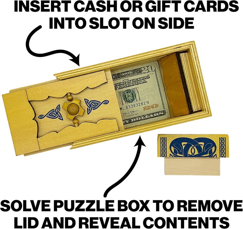 Project Genius Inc. Viking Sea Chest – Gift Box Puzzle, Brain Teaser Box That Holds Gift Cards, Money, Artfully Crafted Wooden Puzzle, Secret Box, Gift Box, Puzzle Box - Image 3