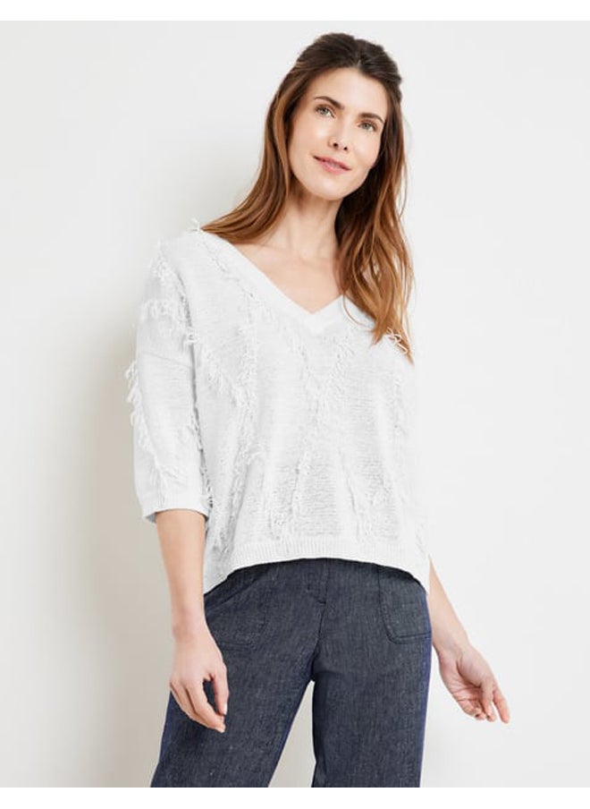 GERRY WEBER 3/4 sleeve sweater with fringe detail  - Image 2