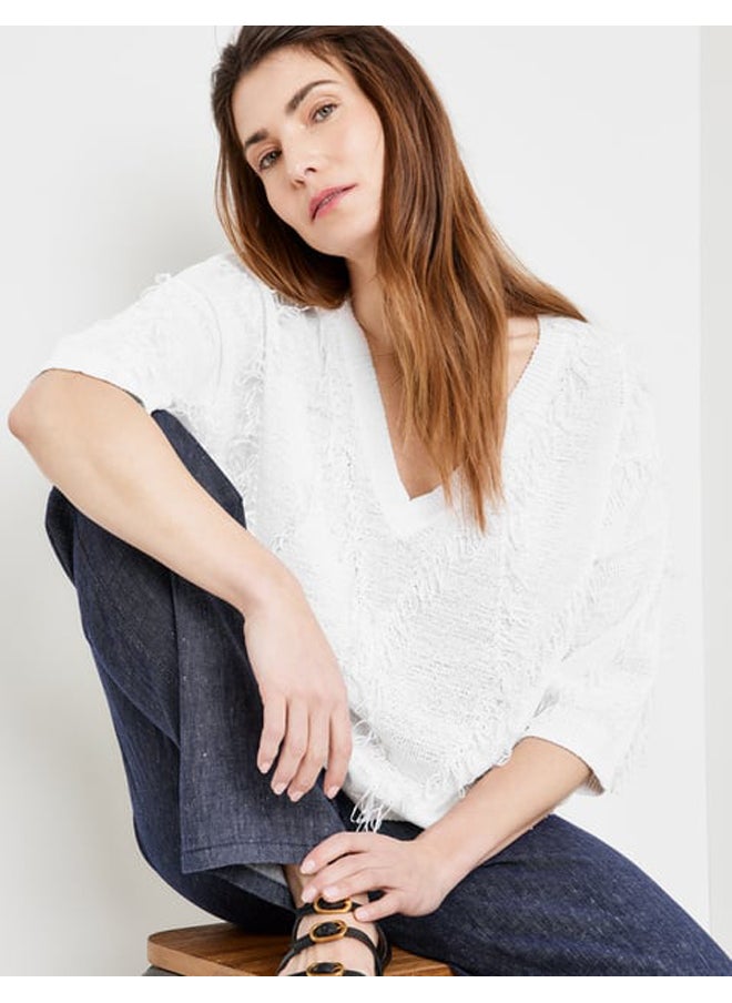 GERRY WEBER 3/4 sleeve sweater with fringe detail  - Image 5