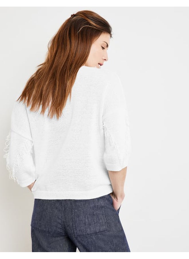 GERRY WEBER 3/4 sleeve sweater with fringe detail  - Image 3