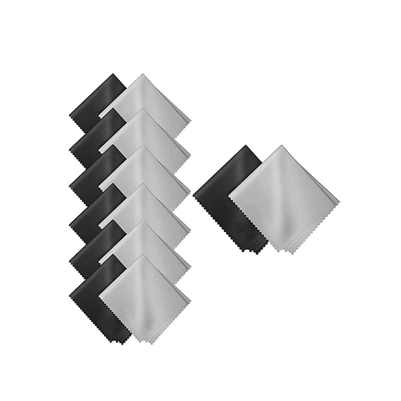 SOLARAE 20 Pack Gray Black Microfiber Cleaning Cloths - 15 x 18 cm Microfiber Glasses Cloth Great for Cleaning Eyeglasses, Cell Phones, Screens, Lenses, Glasses, Screens and All Delicate Surface - Image 1