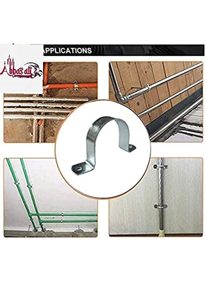 ABBASALI Galvanized (GI) U Clamps Fastener Hanger Pipe Clamps Clip with Screw and Fischer, for Conduit Pipe Fixing Bracket and Support Water Pipe and Gas Pipe 10 Pcs (3/4 inch) - Image 3