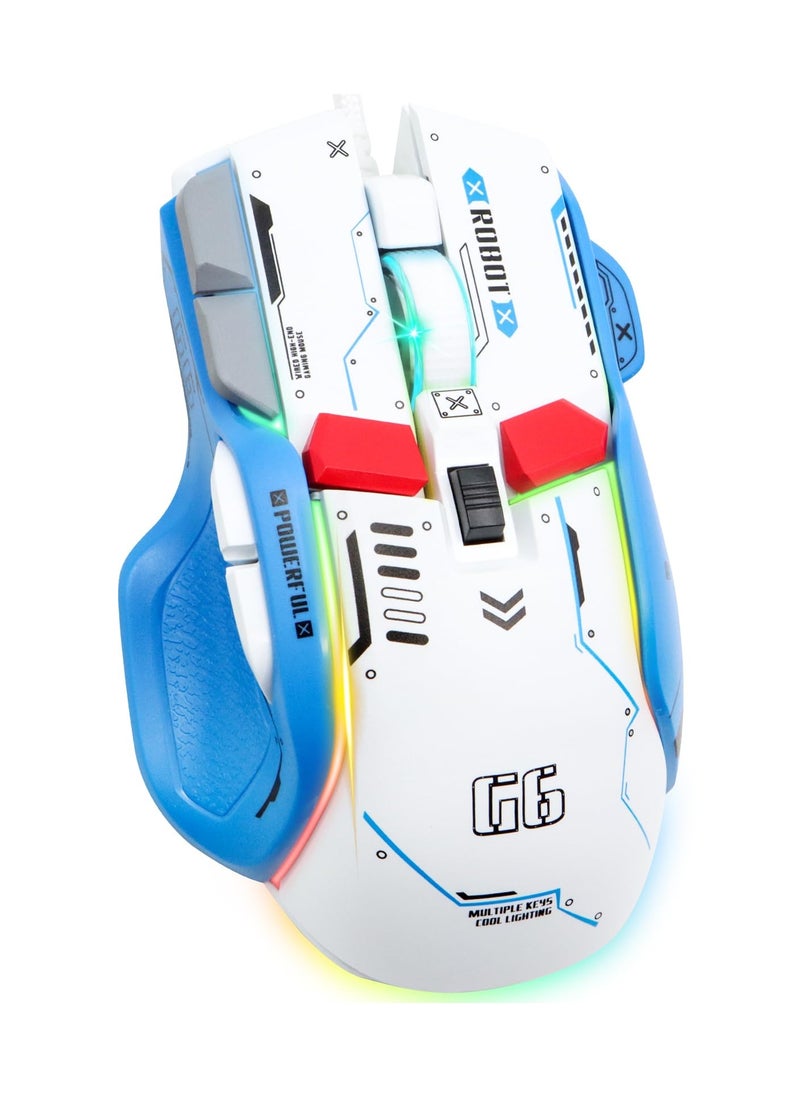 KASTWAVE Wired Gaming Mouse, 12800 DPI Optical Gamer Mouse with 10 Programmable Buttons, Colorful RGB Lights, Computer Mouse for PC&Laptop, Ergonomic Gaming Mouse with Thumb Rest for Gaming and Working "  - Image 1