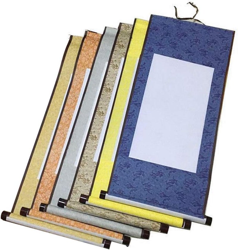 Echaprey 6pcs Blank Mounting Hanging Wall Scrolls Set for Kanji, Sumi and Chinese Calligraphy - Image 1