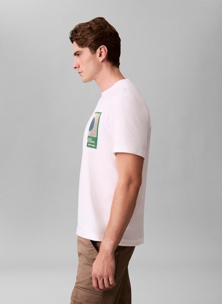 كالفن كلاين تيشيرت بياقة دائرية برسومات - Image 3