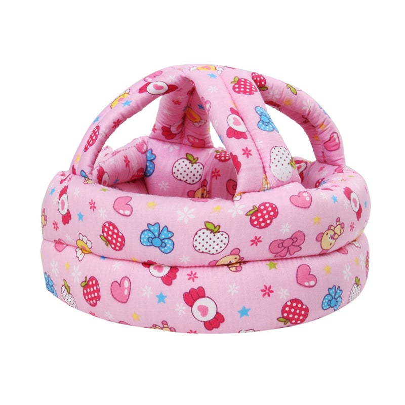 FLYPARTY Adjustable Infant Baby Toddler Protective Hat Helmet Safety Cap (Red Sweets) - Image 1