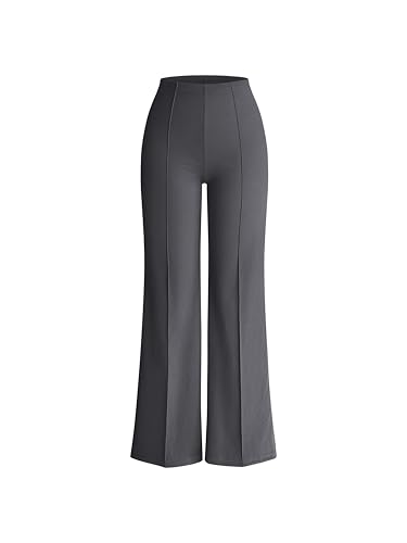 OQQ Women Wide Leg Pants High Waist Casual Pants Fall Clothes Outfits Darkgrey - Image 1