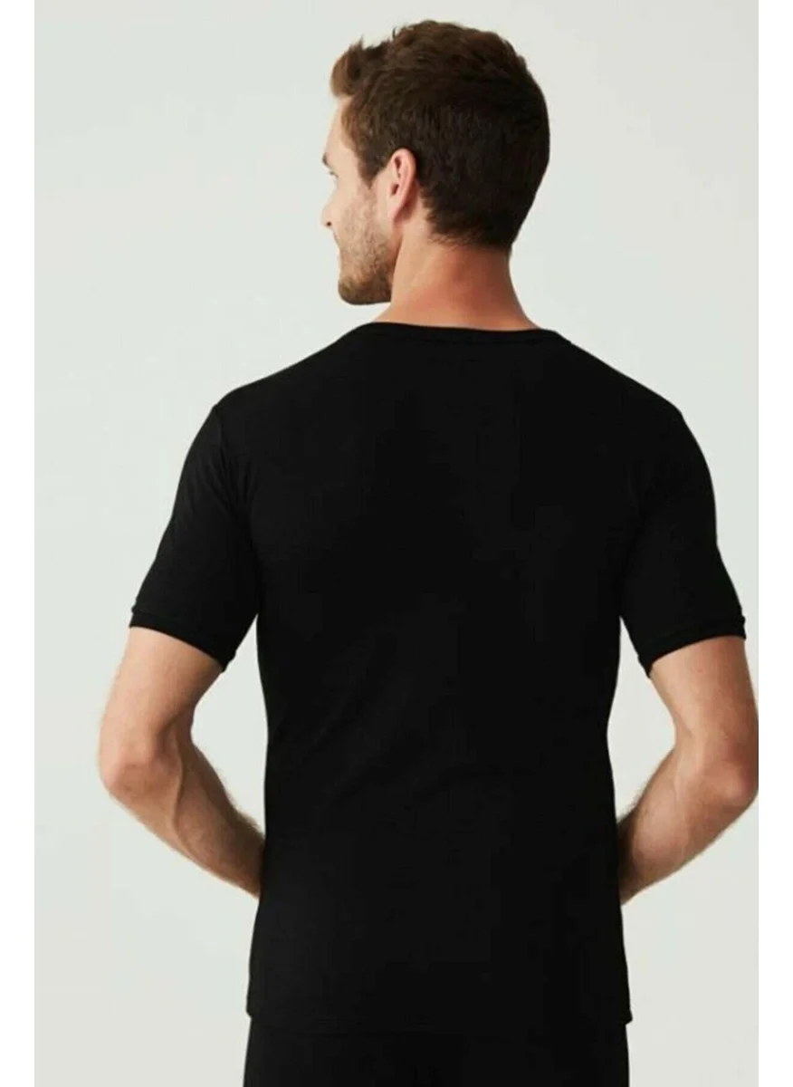 U.S. Polo Assn. BASE. Polo Assn. 17035 Men's Thermal Short Sleeve Underwear - Black