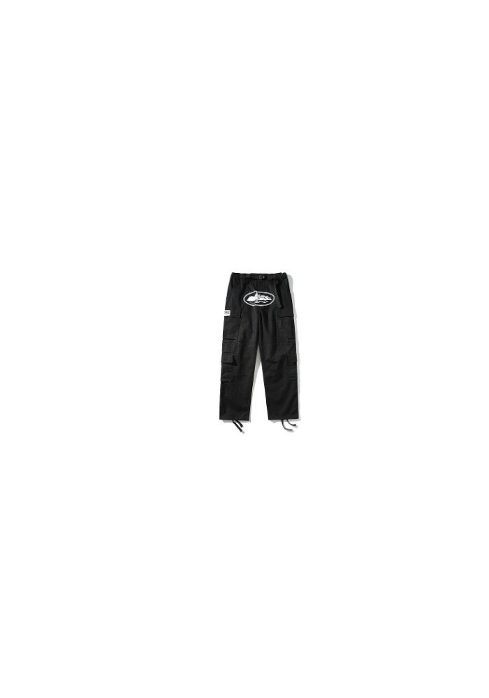 American retro high street fashion brand Hip Hop Street print casual multi-pocket side buckle men's and women's same style overalls ins - Image 1