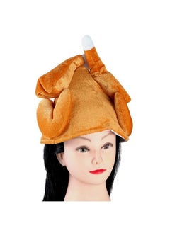 BinaryABC Thanksgiving Plush Turkey Hat Roasted Turkey Hats Thanksgiving Day Costume Party Accessory (Brown)  - Image 3