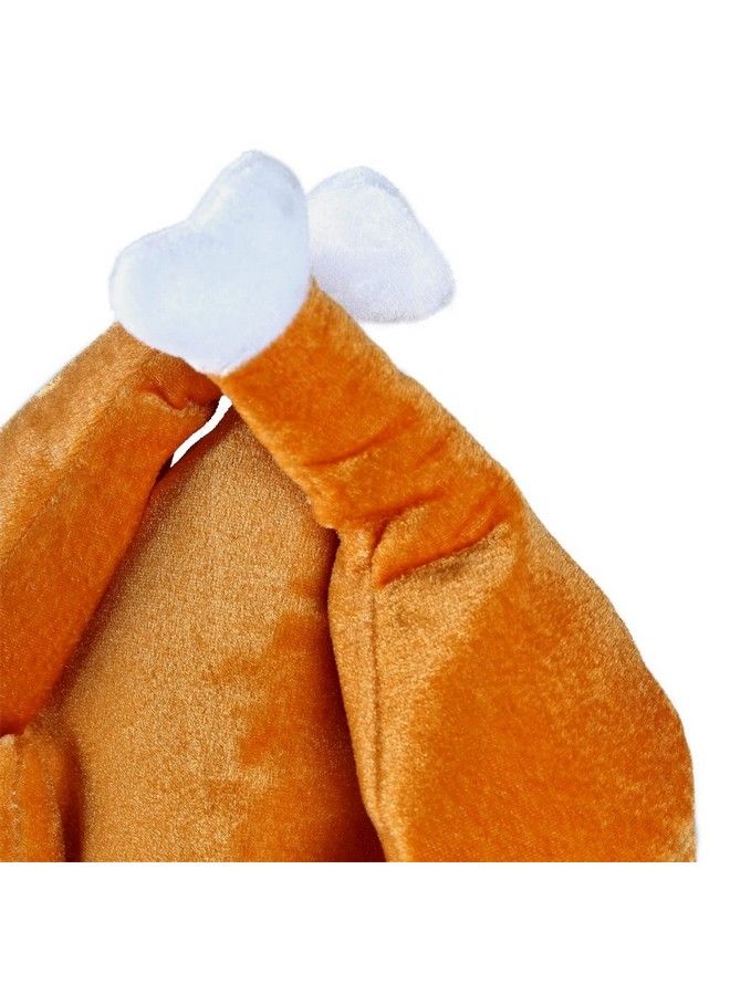 BinaryABC Thanksgiving Plush Turkey Hat Roasted Turkey Hats Thanksgiving Day Costume Party Accessory (Brown) - Image 4
