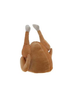 BinaryABC Thanksgiving Plush Turkey Hat Roasted Turkey Hats Thanksgiving Day Costume Party Accessory (Brown)  - Image 1