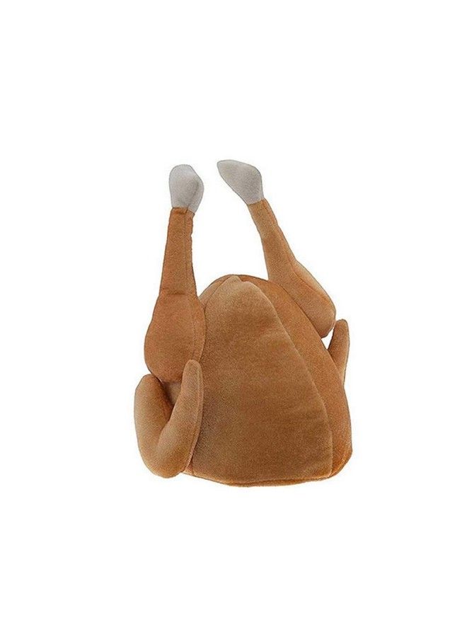 BinaryABC Thanksgiving Plush Turkey Hat Roasted Turkey Hats Thanksgiving Day Costume Party Accessory (Brown) - Image 1