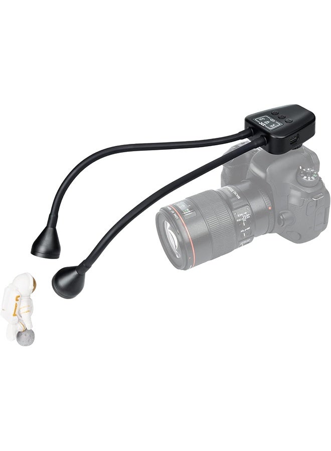 JJC LED Macro Arm Light with 10 Level Ajustable Brightness,CRI 95+ 5600K Macro Photography Lighting Support Type-C Charge for DSLR Mirrorless Camera for Insect Plant Jewelry Close-up Shooting - Image 1