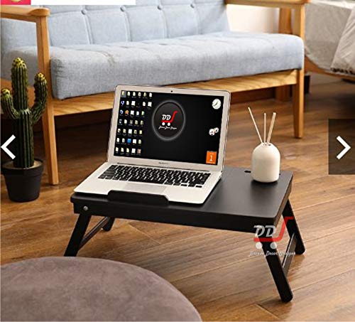 DDS Dream Decor Shoppee Wood Portable Multipurpose Laptop Table Adjustable Height with 1 Drawer (Black) - Image 3