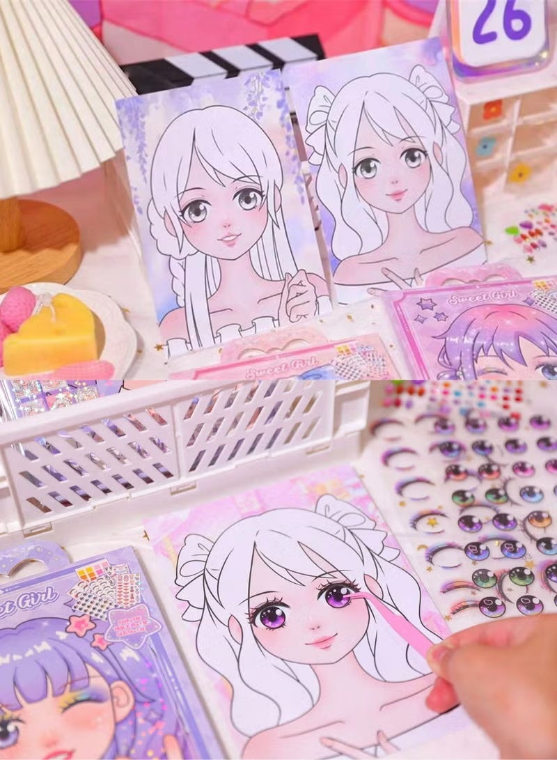DIY Princess Makeup and Sticker Craft Kit – 1pc Reusable Handmade Set with Pink Paper Bag, Art Supplies, and Sparkling Decals – Fun Beauty Toy for Girls, Perfect for Birthday, Christmas, Easter, Thanksgiving, and New Year Gifts - Image 3