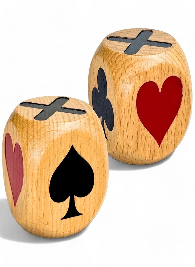 Luck Lab Wood Trump Marker/Indicator (Set of Two) - for use with Euchre, Pinochle, Bridge and More - Comes with Black Velvet Storage Bag. - Image 1