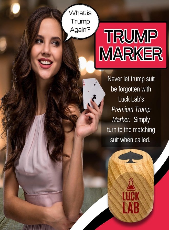 Luck Lab Wood Trump Marker/Indicator (Set of Two) - for use with Euchre, Pinochle, Bridge and More - Comes with Black Velvet Storage Bag. - Image 2