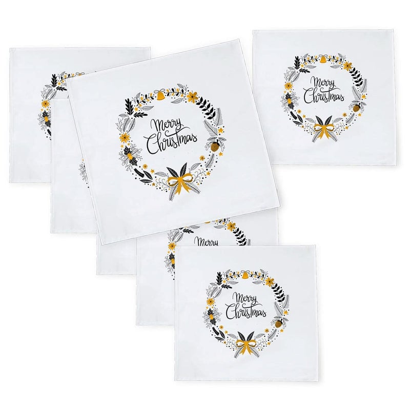Khakee 6 Pcs Christmas Theme Silk Table Napkins 10x 10 for Xmas Decoration Christmas OrnamentsChristmas Giftxmas21533 - Image 1