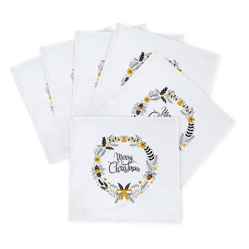 Khakee 6 Pcs Christmas Theme Silk Table Napkins 10x 10 for Xmas Decoration Christmas OrnamentsChristmas Giftxmas21533 - Image 2