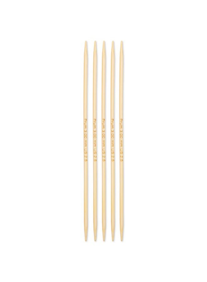 PRYM 6" Double Point Bamboo, 3mm Knitting Needles, US 2.5 (3 mm), Natural 5 Count - Image 2