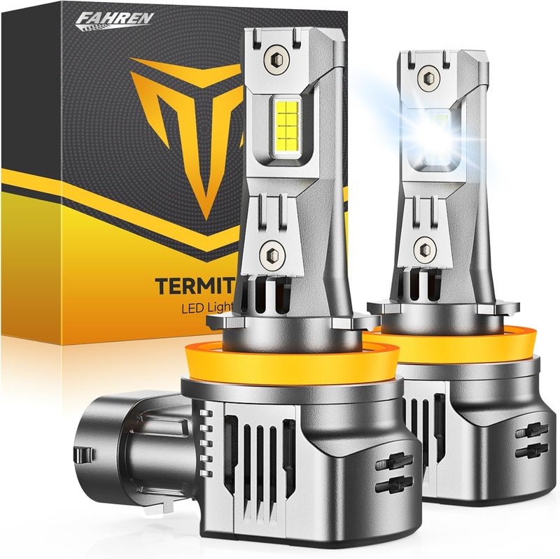 FAHREN Ultra Bright H11 Bulbs, 𝟔𝟎,𝟎𝟎𝟎𝐋𝐌 H11/H8/H9 Lights, 13X Brighter High-Focus LED,Safe Night Driving, 6500K Cool White H18 Fog Light,Low Noise, Advanced Cooling,80000Hrs Life,Pack of 2 HID - Image 1