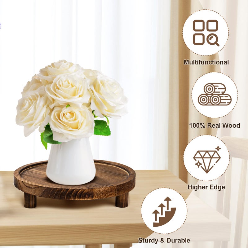 Lengba 3 Pcs Wood Plant Stand Indoor , Round Wooden Risers for Decor 6/8/10" Wooden Display Stand Flower Pot Holder Small Planter Stand, Display Stand for Succulents, Home Decor(Natural) - Image 5